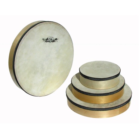 Tamburinas medinis, oda su lazdele 20cm Goldon