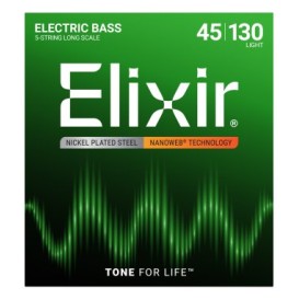 Strings for bass guitar (5 pcs.) Nanoweb 45-130 Elixir