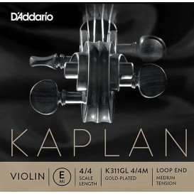 Styga smuikui E Golden Spiral Kaplan paauksuotas plienas su kilpele D'Addario