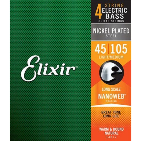 Stygos bosinei gitarai Nanoweb 45-105 Elixir