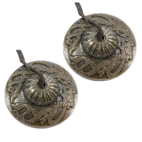 Tingsha meditation bells dragons 6.7cm Kailash