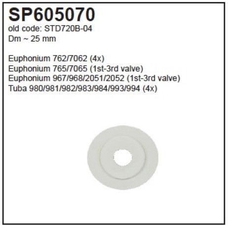Gaskets for valves for euphonium/tuba SP605070 Buffet Crampon