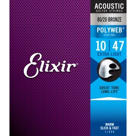 Strings for acoustic guitar bronze 10-47 Polyweb Elixir