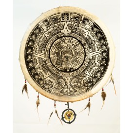 Šamano būgnas pieštas 50cm Maya ožio oda Terre