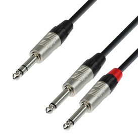 Kabelis 2x6.3 mono Jack/6,3m stereo Jack 6m Adam Hall