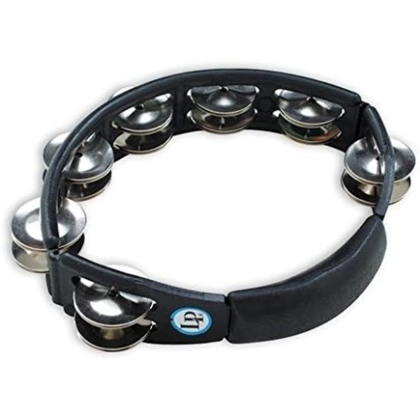 Manual tambourine with nickel-plated steel bells Cyclop Latin Percussion