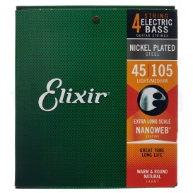 Stygos bosinei gitarai Nanoweb 45-105 Extra Long Elixir