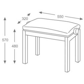 Piano stool Sevilla BG30 white Hidrau Model