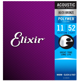 Strings for acoustic guitar bronze 11-52 Polyweb Elixir