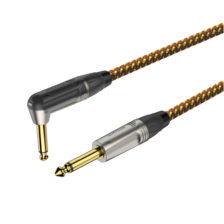 Kabelis instrumentinis lenktas 6.3Jack mono/6.3Jack mono 5m nr. 11 Roxtone