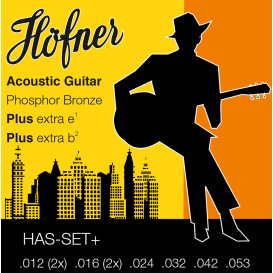 Stygos akustinei gitarai HAS-SET + E (mi) + B (si) Hofner