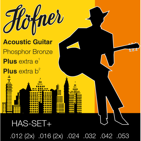 Stygos akustinei gitarai HAS-SET + E (mi) + B (si) Hofner