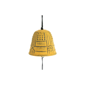 Japoniškas varpas Furin Iwachu Tsurigane 4.5cm geltonas Oigen