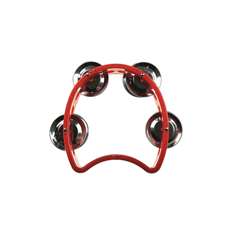Tamburinas pusmėnulis raudonas 4 žvangučiai Kera Audio