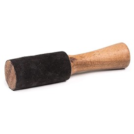 Singing bowl rubbing stick black suede 17x3.5 Kailash