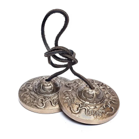 Meditation bells tingsha 7cm with lotus Ohm