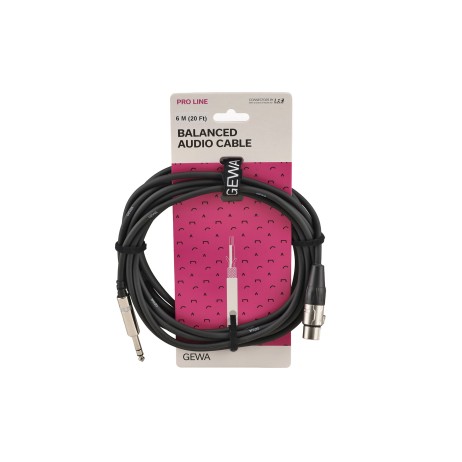 Balance cable XLR Female to 6.3mm stereo 3m Gewa