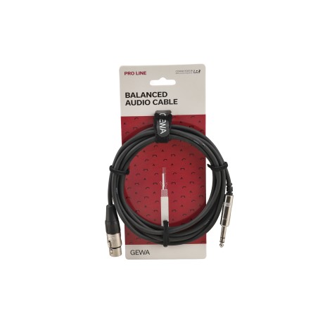 Balance cable XLR Female to 6.3mm stereo 6m Gewa