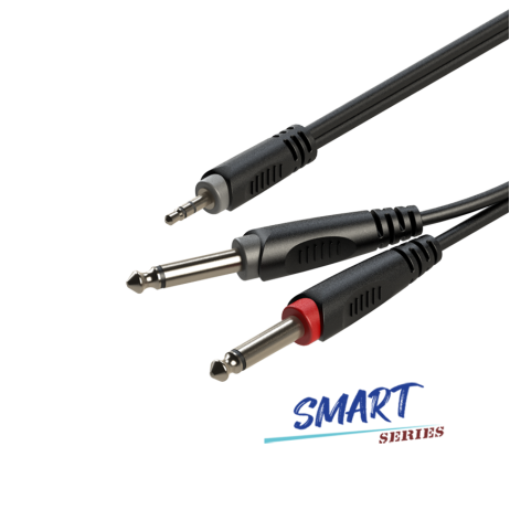 Cable 2x6.3mm Jack/3.5mm Jack 1m Roxtone