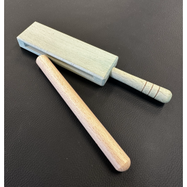 Tone block with handle and stick green Goldon