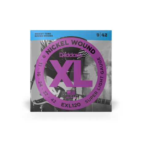 Stygos elektrinei gitarai XL Nickel 09-42 D'Addario