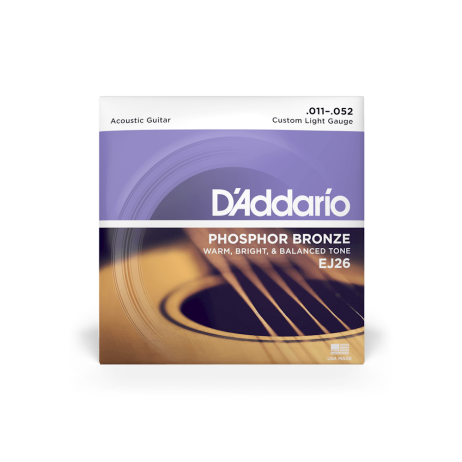 Stygos akustinei gitarai EJ26 Phosphor Bronze 11-52 D'Addario