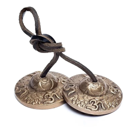 Meditation bells tingsha 6cm with lotus Ohm