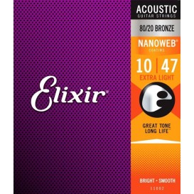 Stygos akustinei gitarai bronze 10-47 Elixir