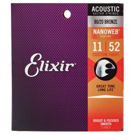 Strings for acoustic guitar bronze 11-52 Elixir