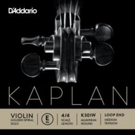 Styga smuikui E Golden Spiral Kaplan su kilpele D'Addario