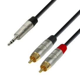 Kabelis audio 3,5/2xRCA 1,5m Adam Hall